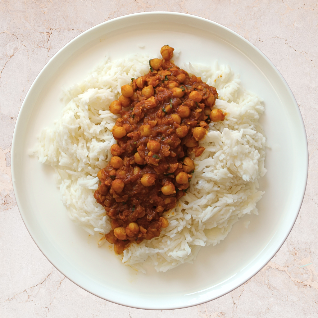 Curry Chickpeas with Basmati Rice