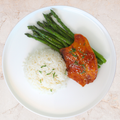 Gochujang Tilapia, Roasted Asparagus with Butter Rice